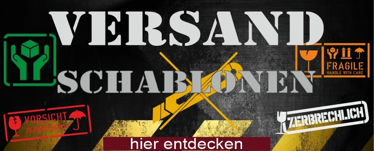 Schablonen für die professionelle Beschriftung von Paketen + Paletten